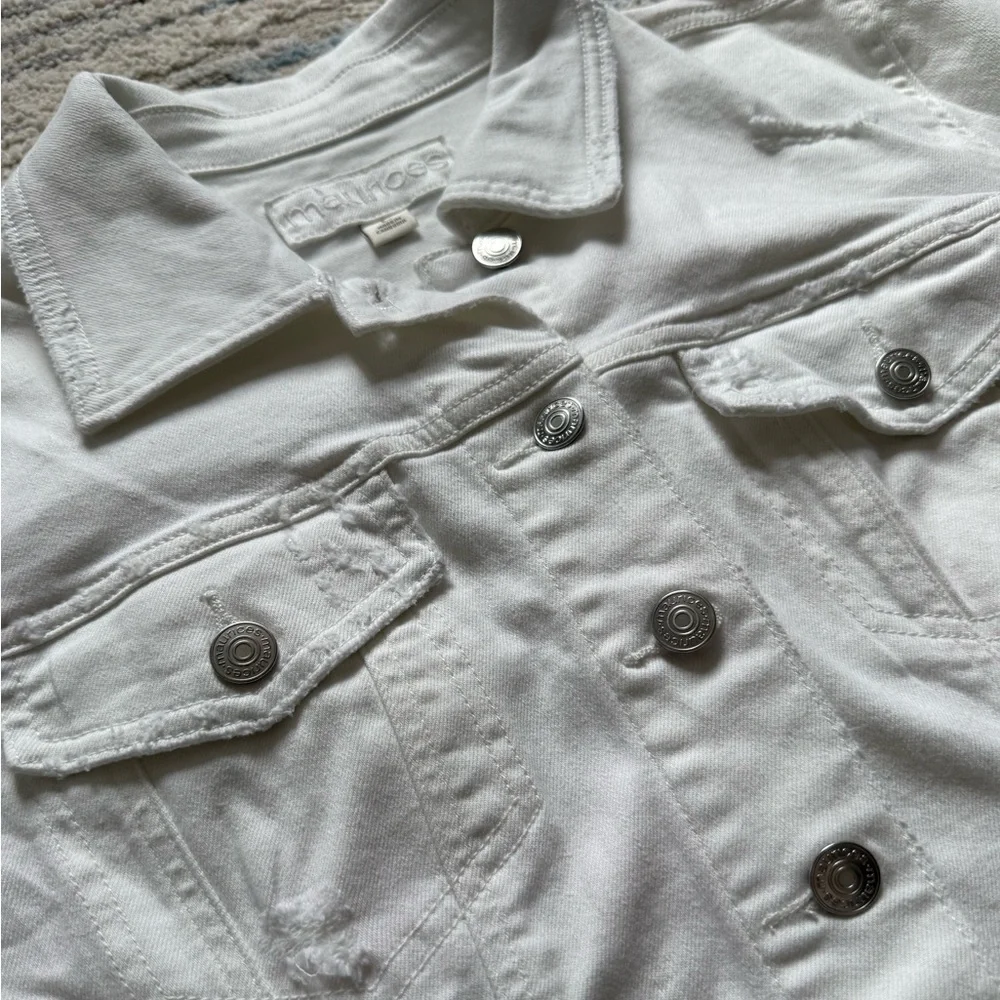 Maurices White Cinched Denim Jacket - Picture 3 of 6